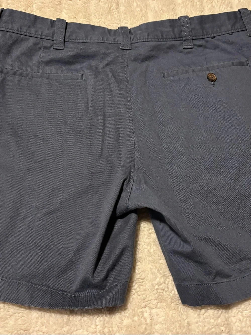 J. Crew Men's Slate Blue Flat Front 7” Inseam Chino Shorts  Size 33